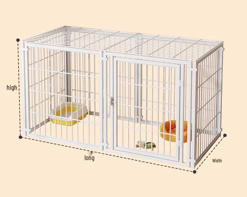 Cage pour chien de taille moyenne et grande avec clôture supérieure - Maison-villa pour chat et chien, Assemblage libre pour chats et chiens