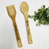 Personalized Wooden Spoon and Spatula Wedding Housewarming Gift Kitchen Utensil Birthday Mother's Day Christmas Cooking Supplies