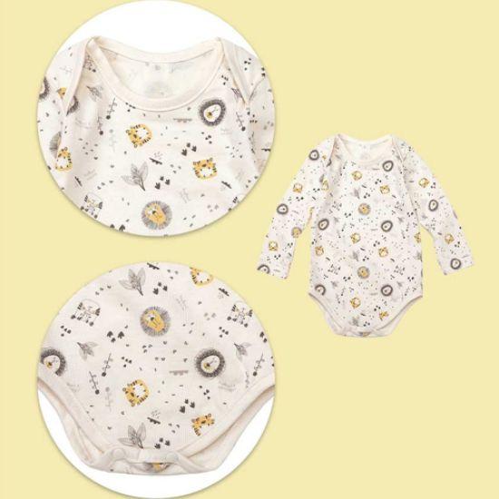 Withorganic Organic Cotton Newborn Bodysuit 2-Piece Set - Tiger Friend + Basic