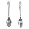 Nico Teaspoon and Cake Fork Set Stainless Made In Silver (2 Pieces), 18-8 Steel, Japan,
