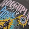 Luminous Skull Print Hot Stamping, Water Washing, Hole Breaking, Making Old Short Sleeved T-shirt for Men and Women