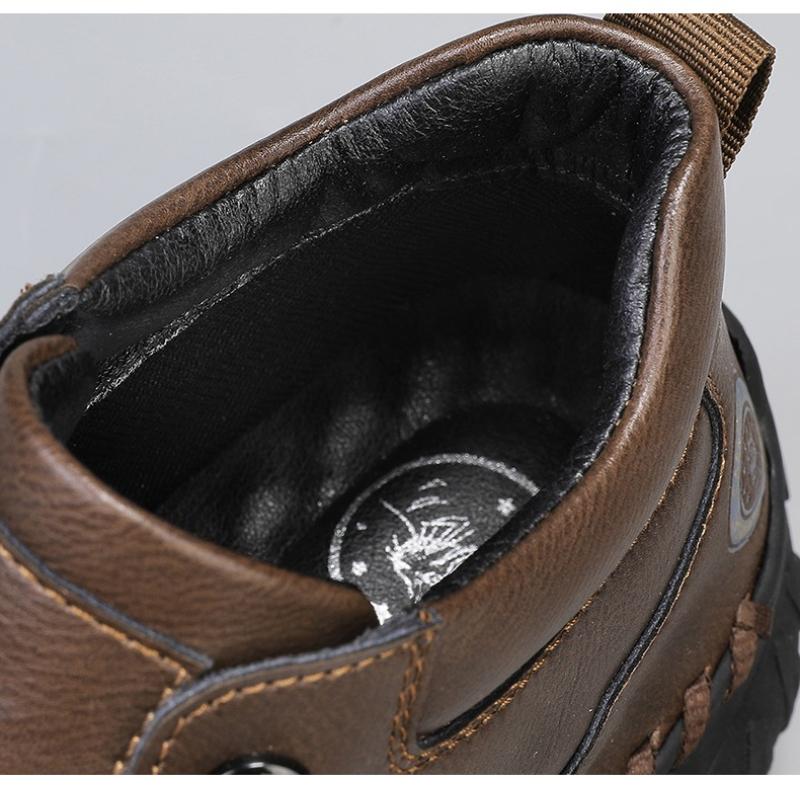 Pánské kožené boty nad kotník, ležérní tenisky, zimní plyšové boty, sněhule 39-45