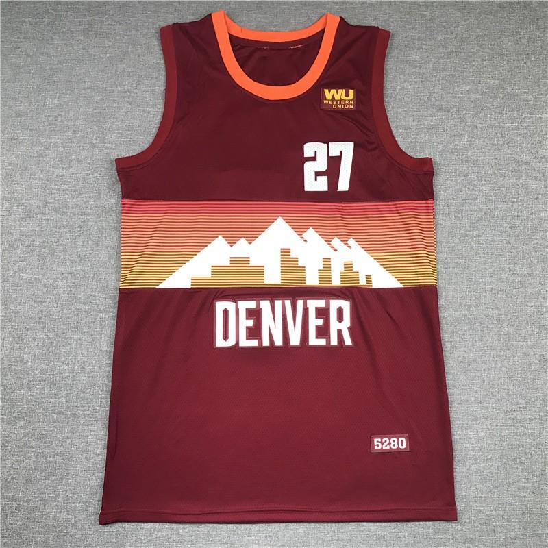 Mens Retro Basketball Jersey Vest With Embroidered Number 55 Jokic 27 Murray Breathable Mesh Cotton Sport Wear