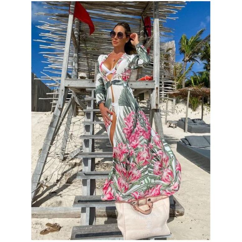Summer New Suspender Dress Bohemian Dress Digital Printing V-Neck Sleeveless Dress