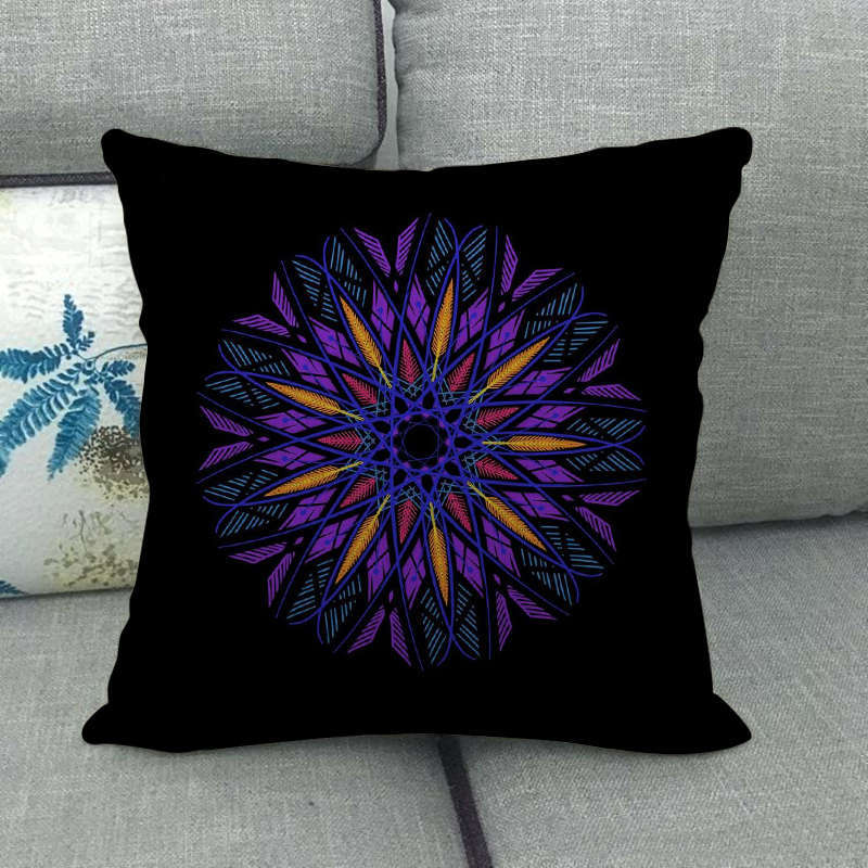 Bohemian Geometric Patterns Digital Printing Short Plush Pillow Covers For Car Sofa Office Cushion Cover Home Goods