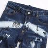 Heiße Jeans auf Lager mit Stil Patchwork Used Look Bedruckt Elastisch Slim-Fit Verkürzt Herren Denim Hose D136