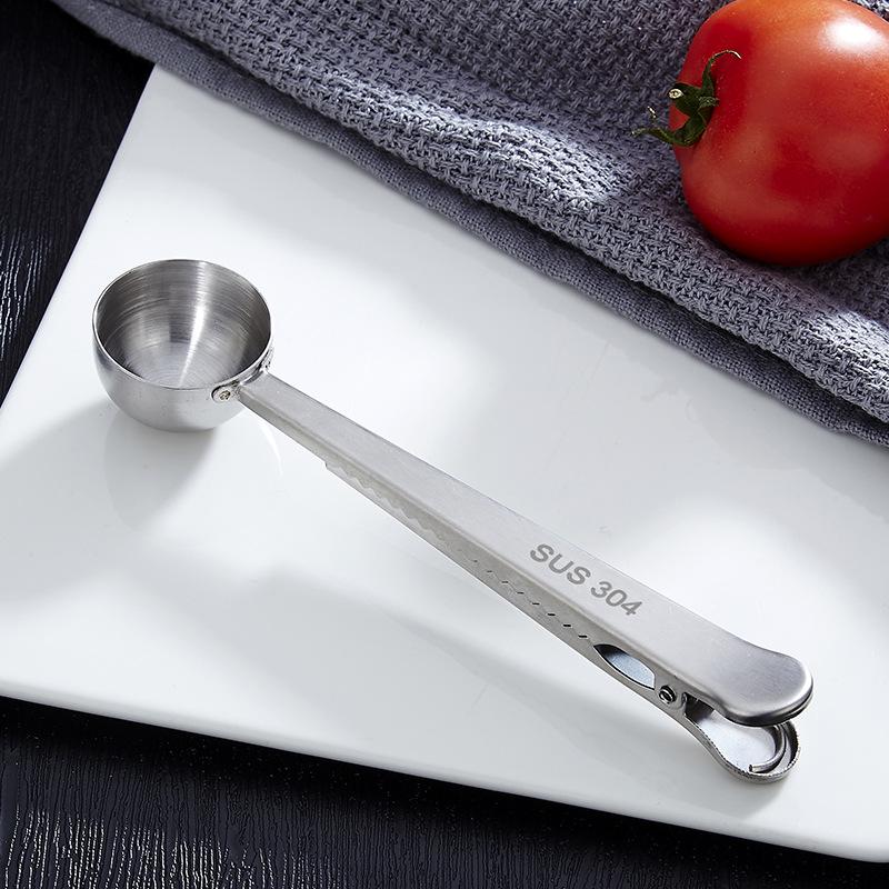 Multi-functional Stainless Steel Coffee Spoon & Sealing Clip