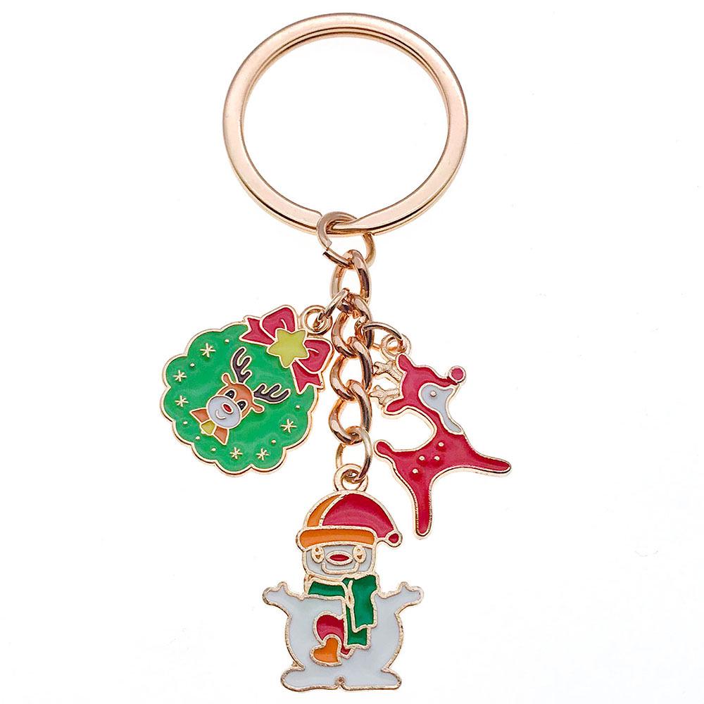 Santa Claus & Candy Christmas Tree Keychain Pendant - Cute Holiday Gift