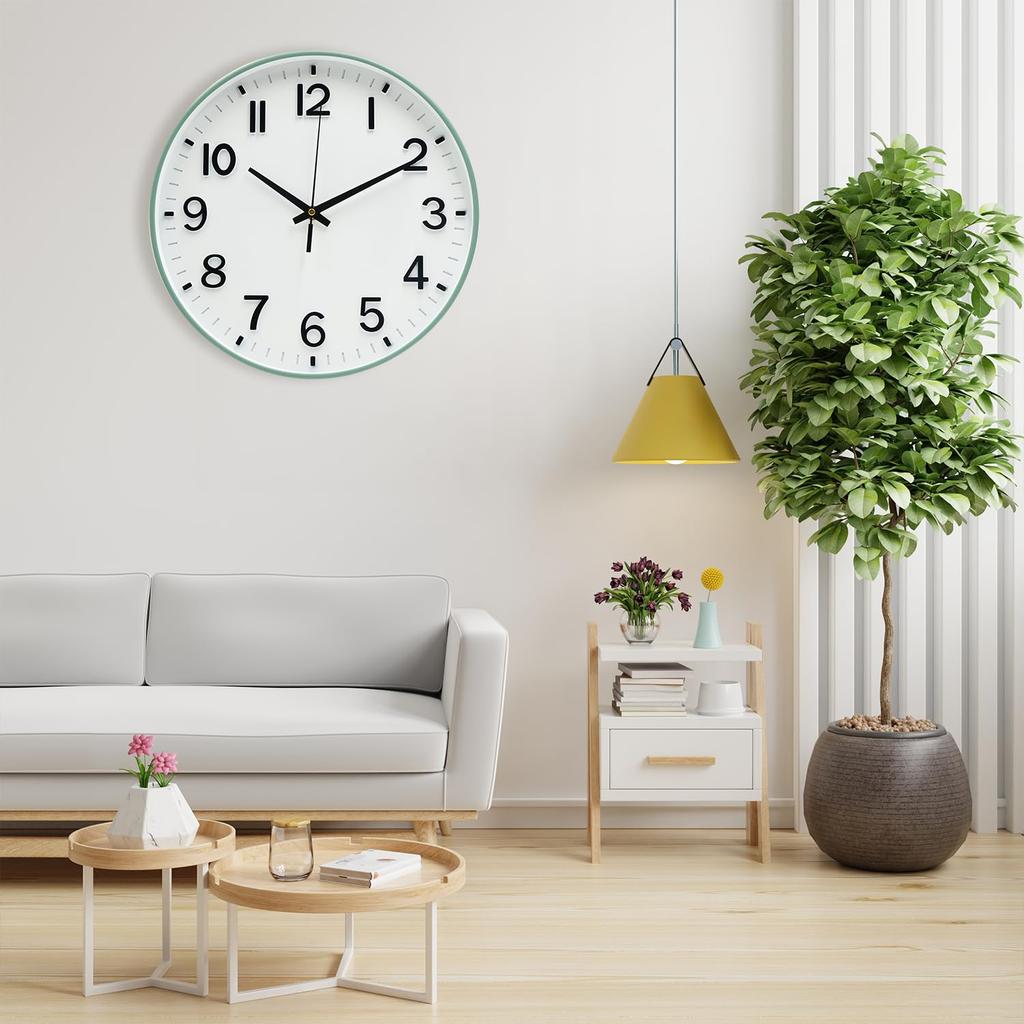 Wanduhr, Leise, Skandinavisch, Stilvoll, 3D-Zahlen, Durchmesser 30cm, Leise, Wanduhr, Wandaufhängung, Leicht ablesbar, Skandinavisch