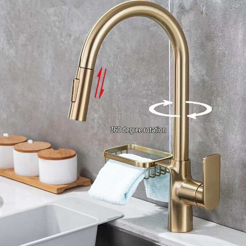Silver Pull-Out Kitchen Faucet with Swivel Spout