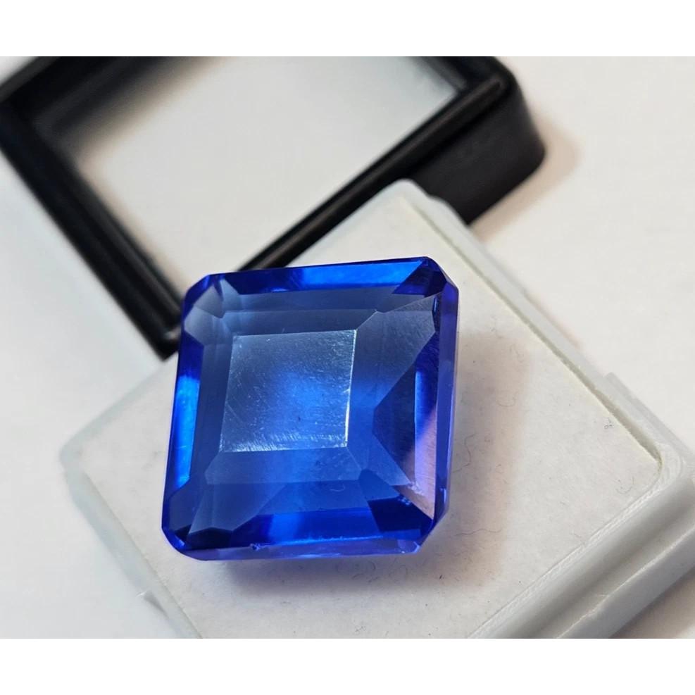 18-20 Ct Natural Blue Sapphire Square Cut Fabulous Certified Loose Gemstone