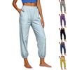 Women Casual Loose Fit Wide Leg Jogger Pants Elastic Waistband Lightweight Soft Fabric Breathable Relaxed Fit Ankle Cuffs