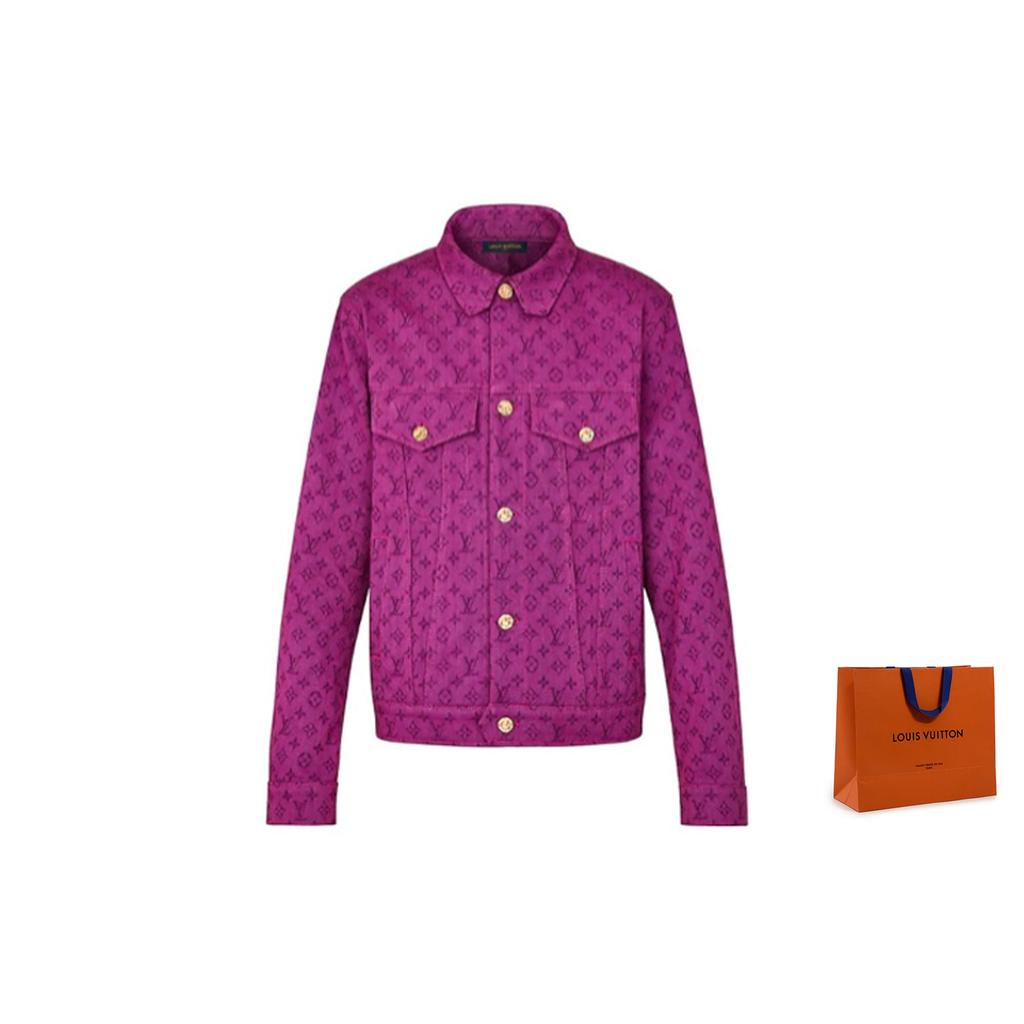 LOUIS VUITTON Denim Jacket Men's Purple 1A5P3