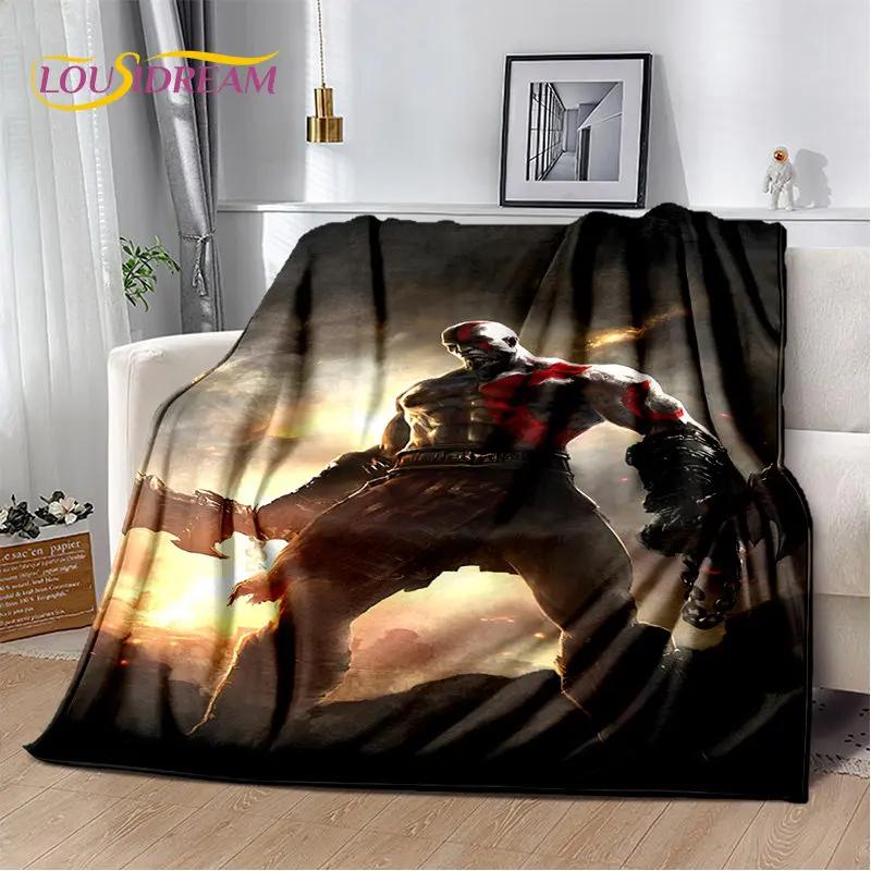 

God of War Game Gamers Kratos М яка плюшева ковдра, фланелева ковдра Плед для вітальні Спальня Ліжко Диван Покривало для пікніка Дитяче 30x40in
