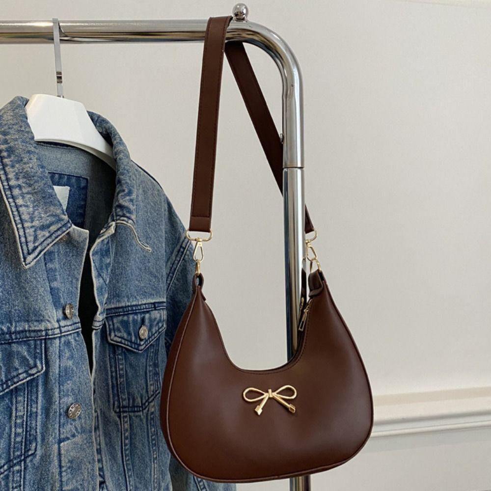 Handbag Crescent Bag Korean Style Crossbody Bag Versatile Bow Shoulder Bag  Travel