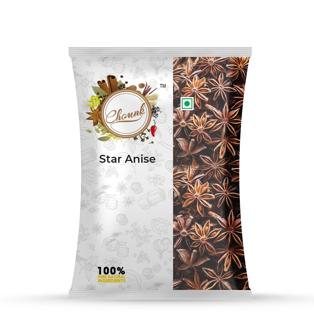 Chounk Natural Star Anise 50g (Pack of 1) | Spices Whole Chakri Phool | Badiyan Phool Whole Spices with No Preservatives, No Additives