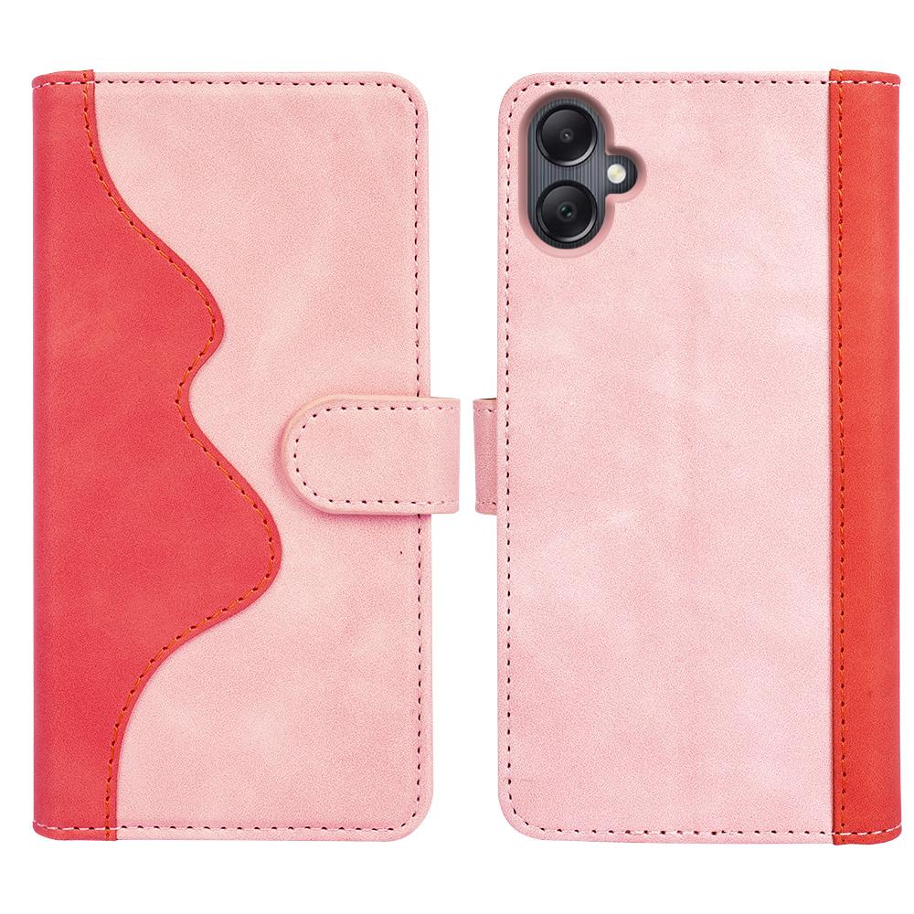 

For Samsung Galaxy A06 4G Wallet Case Leather Phone Cover Splicing Color Pink