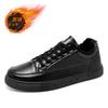 Leather Board Shoes Men's Autumn and Winter New Velvet Casual Shoes Warm Black Couple Shoes Large Size Versatile Comfortable Leather Shoes Men