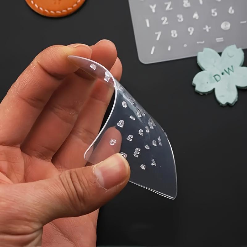 3pcs/set Creative Handmade Leather Printing, Transparent Alphanumeric Seals, Handmade Leather Goods Carving DIY Tools, Leather Engraving Printing Mold