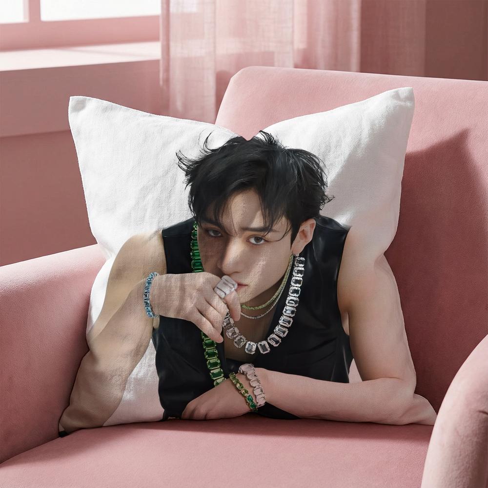 GORĄCY-KPOP B-Bang'S C-Chan'S Poszewka na poduszkę typu cushion Wielofunkcyjna poszewka na poduszkę do domu i samochodu - Dwustronna, Miękka i Trwała do codziennego użytku