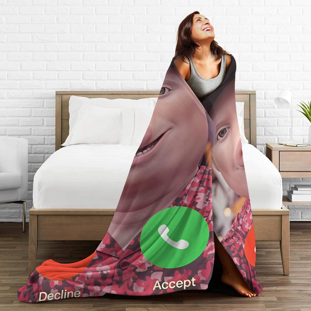 John Pork Is Calling Bedding Throws Warm Graphic Blanket For Couch Chair Plane Travel Flannel Bedspread Bed Cover