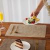 Nordic Thickened PU Leather Placemats Fabric Texture Rectangular Table Mats Hotel Dining Room Decor Durable Home Table Protector