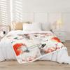 GUOYU Decke Japanische Stil Decken und Überwürfe Kran und Sonne Decke Überwurf für Kinder Erwachsene Kirschblüte Fleece-Decke Orientalische Malerei