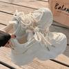 Dad shoes girl spring and summer 2025 new popular fashion breathable mesh shoes platform white shoes sports shoes