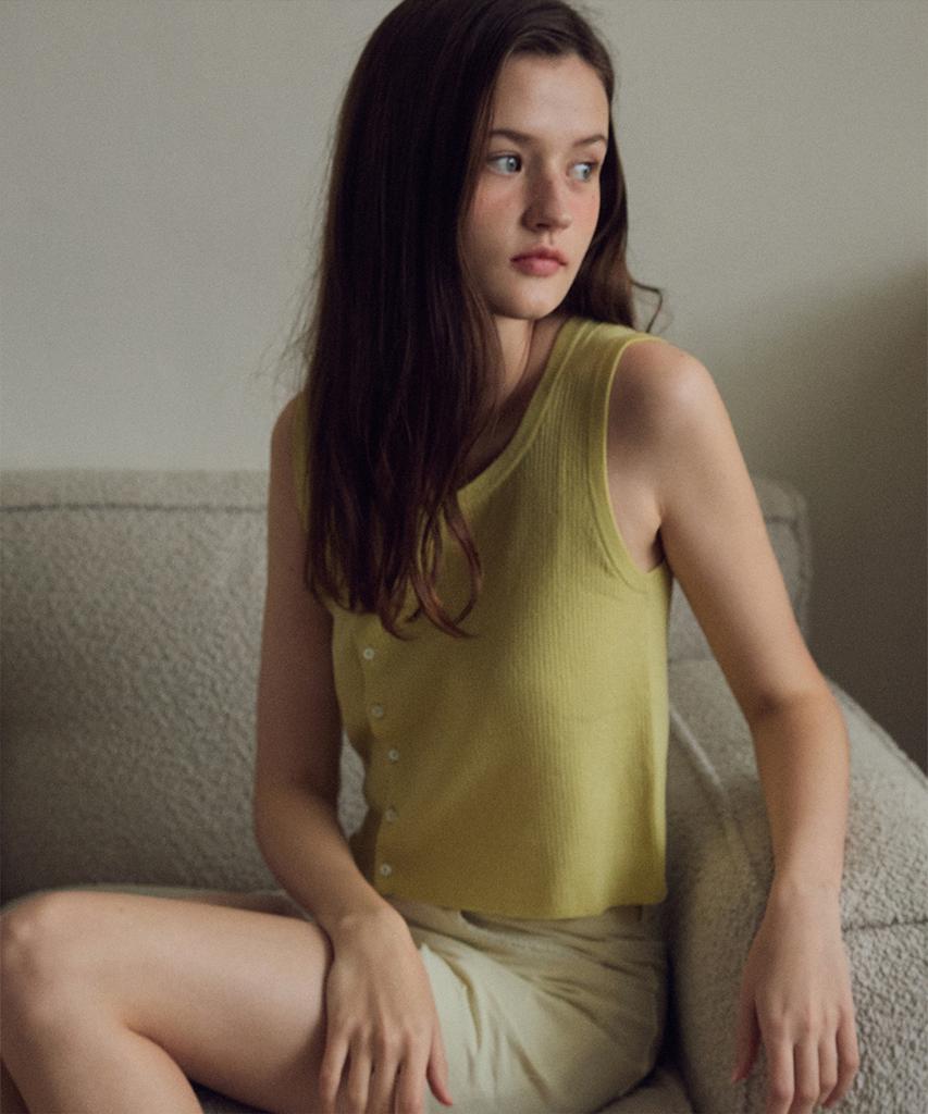 Aueonoseuteljia Cider Linen Knit Sleeveless_Olive(Oc25-Kn07)