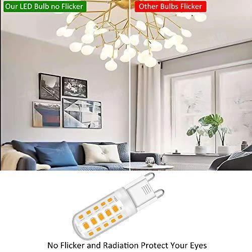 Tailcas Ampoules LED G9, 5W Equivalent 50W Halogène Lampe, 15.5mm X 51mm Blanc Chaud 3000K 500LM Non Dimmable Sans Scintillement A