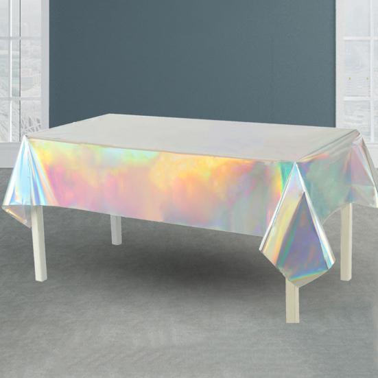 Față de masă cu sclipici, 3 bucăți, holografică, acoperită de masă, dreptunghiulară, discoteca, pentru decorațiuni pentru petrecerea de naștere
