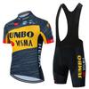 Jumbo Visma Cycling Jersey Set Short Sleeve Mens Breathable Quick Dry Mountain Road Bike Apparel