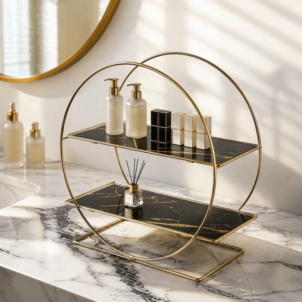Iron Bathroom Counter Organizer 2 Tier Makeup Organizer  Cosmetics Toiletries
