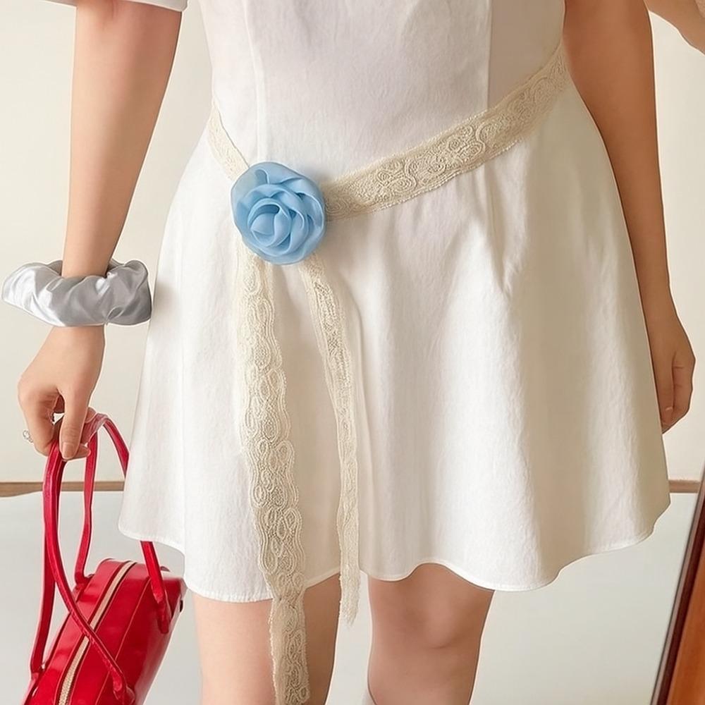 

Длинный кружевной пояс Корейский стиль Кружевной шарф Уникальный пояс с цветочным узором Виноградная лоза Острые девушки синий