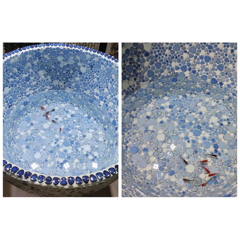 1 buc Foaie cu Fragmente de Mozaic din Piatră Ceramică Piscină cu Izvoare Termale Lac cu Pești Baie Antiderapant Rezistent la Uzură Placă Decorativă pentru Podea Perete Bucăți