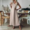 Summer Sleeveless Long V-Neck Elegant Dress Women's Fashion Ankle-Length Maxi Dress
