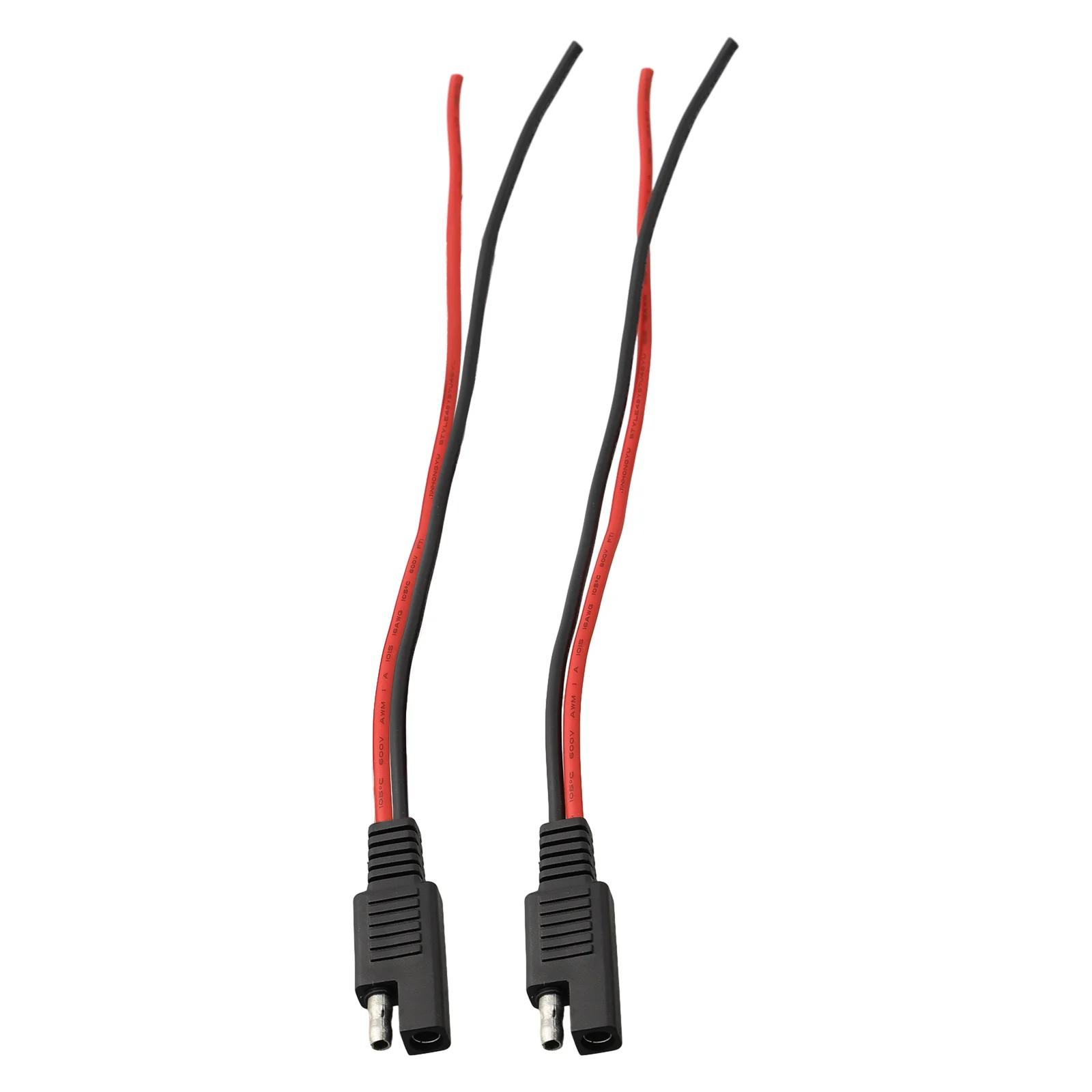 

1Pair SAE Single Ended ExtensionCable 18AWG SAE Quick Disconnect Plug Cable 13CM Solar Cell Plug Wire Male+Female Cable