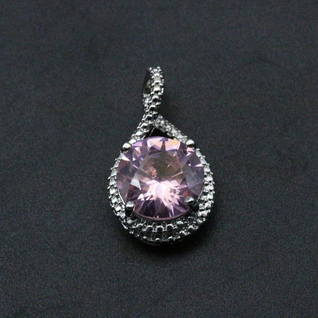 Mote Lys Lilla Sølvfarge Krystall Rhinestone Anheng Kvinner Elegant Anheng Tilbehør