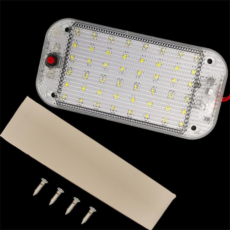 48 LED Car Interior Reading Lamp 12V-24V Panel Light Car Interior Reading Lamp High Brightness For Truck RV Boat Camper Lights