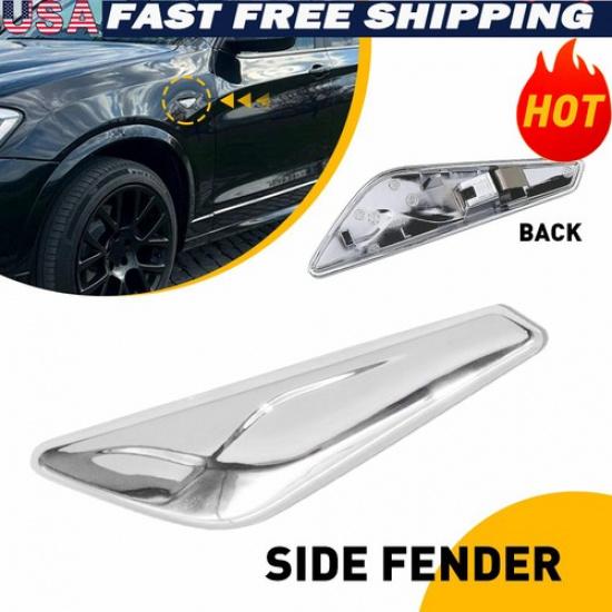 Left Driver Fender Side Emblem Chrome Moulding X4 For BMW F25 F26 2015-2017 1X