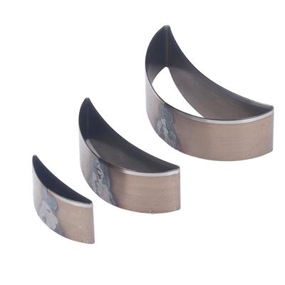 3 Stück Stanzform Set Legierter Stahl Gebogene Mondform Hohlstanzformen für Stoff Ton Leder