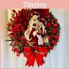 Festive Jesus And Virgin Mary Flower Wreath Red Cross Star Lights For Christmas Decor