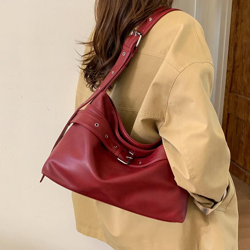 Korean Version Women'S Shoulder Bag Fashion Casual Large Capacity Tote Bag Autumn Winter Brown Crossbody Bag Black Handbag KTB
