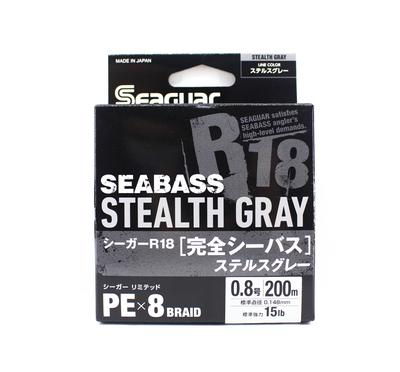 Seaguar PE-Schnur R18 Seabass 200 m Größe 0,8 15 lb Stealth Grau (8290)