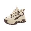 Leder Muffin Plateau Dad Schuhe Damen Herbst 2025 neu runde Zehenpartie Schnürschuhe Innenhöhe erhöhend Damenschuhe vielseitige Sportschuhe