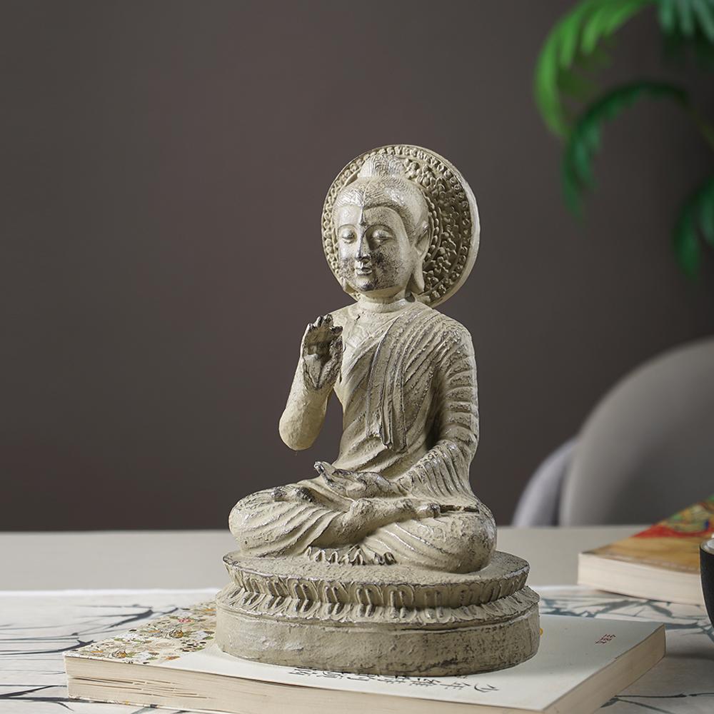 Thailändische Buddha-Statue Buddhismus Skulptur Meditierend Sitzend Buda Figuren Betend Sammlerstücke Innen Außen Hausdekoration