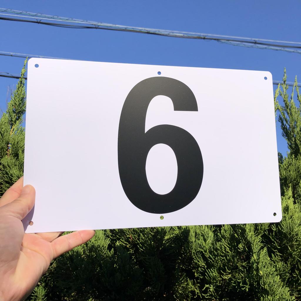 Numbered Sign Plates "1-10" White | 315 x 200mm White PVC Resin Board | Number Display Plates Parking Number Signs for Monthly/Contract Parking | 6 Mo