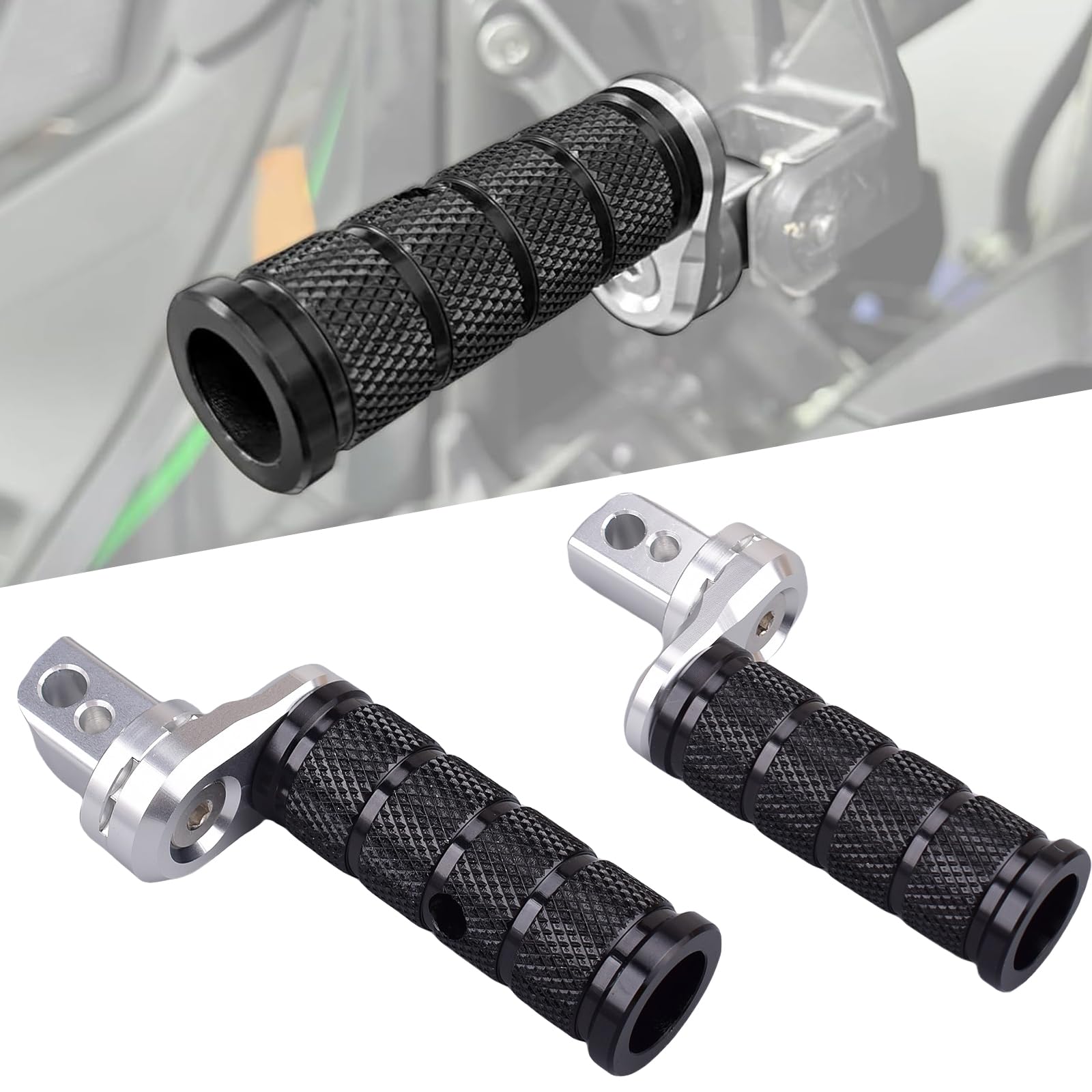 HRuizq Motorcycle Aluminum Step Adjustable Anti-Slip Multi-Step Combination Tandem Step чёрный