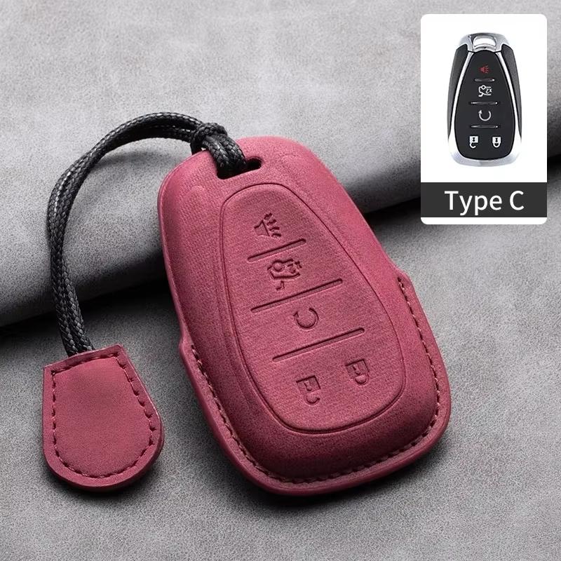 Car Key Case Cover Protective Shell For Chevrolet Chevy Malibu Camaro Cruze Traverse Spark Equinox Sonic Volt Suede Car Keychain