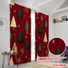 Plane Printing Print Curtains Christmas Trees Snowflakes Versatile Polyester Fabric Without Rod Outdoor Curtain Set Of 2 Made Washable